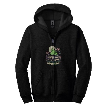 Discover Literary Botanical Art Cottagecore Frog Zip Hoodies