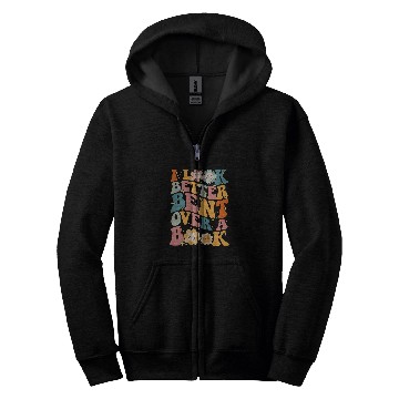 Discover I see better bent over a book Zip Hoodies