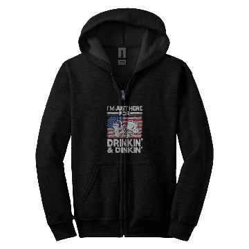 Discover Im Just Here For Drinking Dinking Beer US Flag Pickleball Zip Hoodies