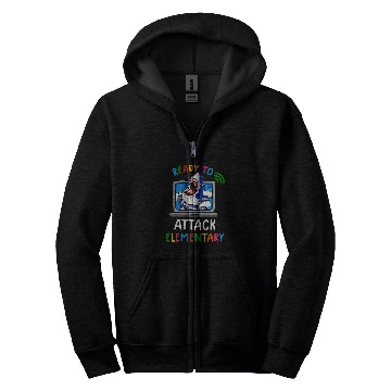 Discover Ready To Attack Virtual Elementary Shark Back To School Zip Hoodies