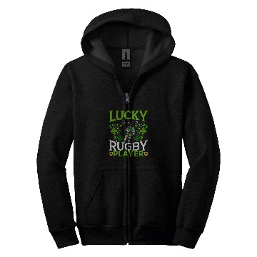 Discover Lucky To Be A Rugby Player St Patricks Day Zip Hoodies