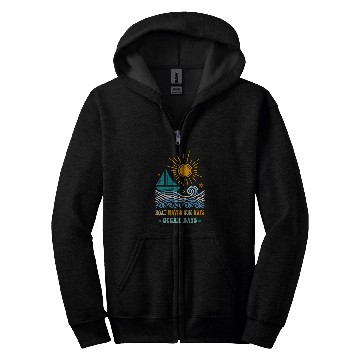 Discover Marine Navigation Boat Waves Sun Rays Ocean Day Cabin cruise Zip Hoodies