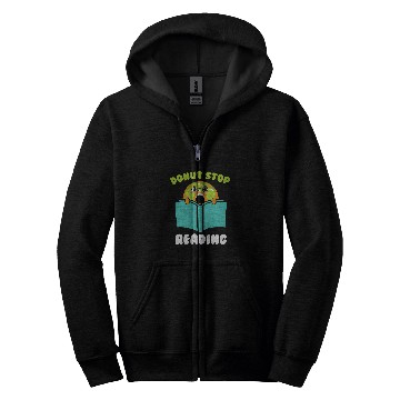 Discover Donut Stop Reading Lover Book Nerd Bookworm Zip Hoodies
