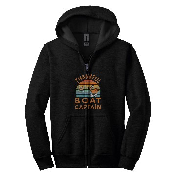 Discover Boat Captain Job Funny Thanksgiving Zip Hoodies