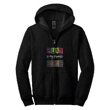 Discover Play Is My Favorite Exercise Cute Pediatric Physical Therapy Zip Hoodies