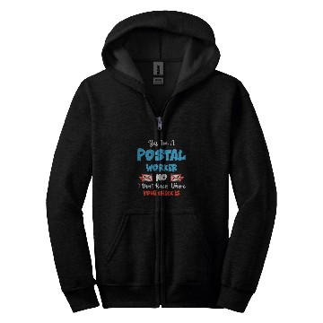 Discover Yes Im a Postal Worker Mail Carrier Mailman Fun Post Office Zip Hoodies