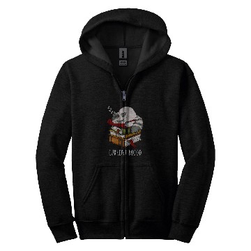Discover Current mood funny cat sleep and books Zip Hoodies