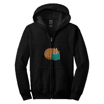 Discover Cute Cat Literature School Ironic Book Reading Zip Hoodies