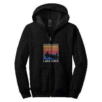 Discover Boat Waves Sun Rays Lake Days Summer Tee Lake Zip Hoodies