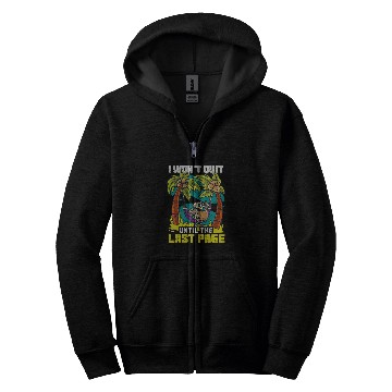 Discover Book Reader Last Page Funny Skeletons Bookworm Reading Zip Hoodies