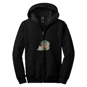 Discover Drink Tea Read Books Be Happy Book Reader Tea Lover Bookworm Zip Hoodies
