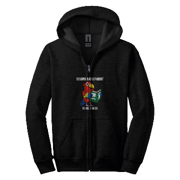 Discover Cute Parrot Reading Book Funny Literature Zip Hoodies