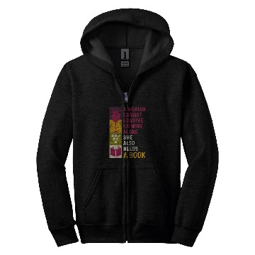 Discover Book Reader Wines Drinking Lover For Bookworm Women Zip Hoodies