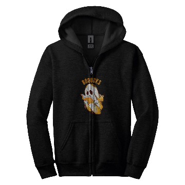 Discover Cute Teacher Halloween Booooks ghosts Reading Zip Hoodies