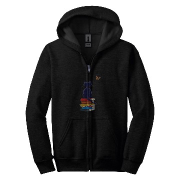 Discover reading book cat book and tea lover Zip Hoodies