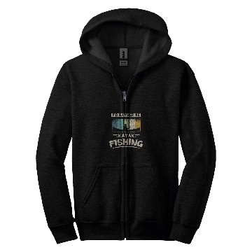Discover Id rather be kayak fishing Zip Hoodies