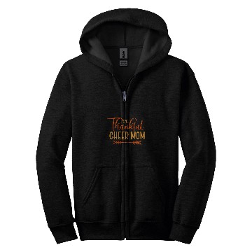 Discover Cheer Mom Cheerleading Fall Thanksgiving Thankful Zip Hoodies