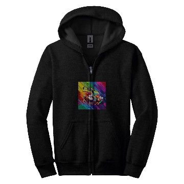 Discover Abstract Frog Rainbow Illustration Zip Hoodies