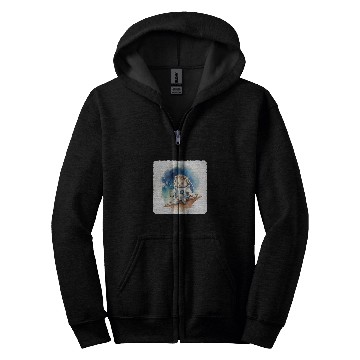 Discover Astronaut Hedgehog On Moon Space Exploration Celestial Zip Hoodies