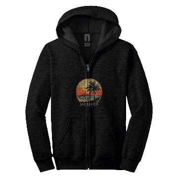 Discover Jax Beach Florida Vacation vintagess Jacksonville FL Holiday 1 Zip Hoodies