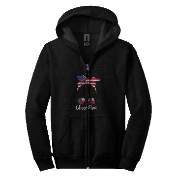 Discover Cheer Mom USA Flag Zip Hoodies