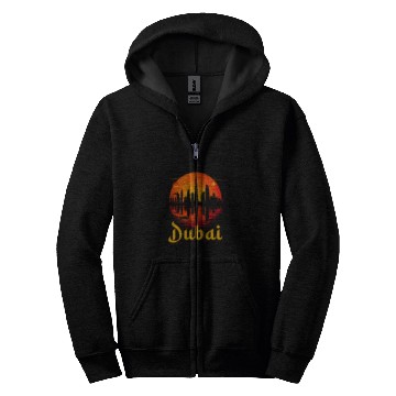 Discover Dubai Skyline Arabic traveling Zip Hoodies