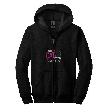 Discover Powered by Cat and Books Gift Zip Hoodies