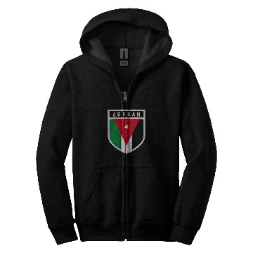 Discover Jordanian Flag Shield Classic Pocket Badge Style Zip Hoodies
