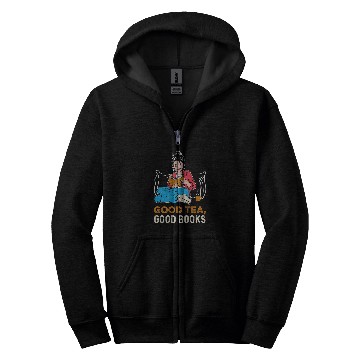 Discover Good Tea Book Lover Zip Hoodies