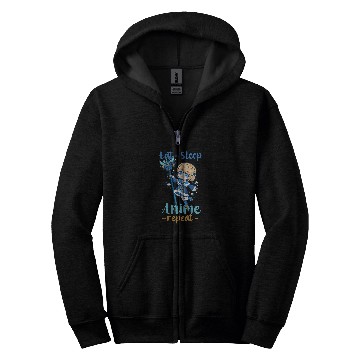 Discover Eat Sleep Anime Repeat I Chibi Kawaii Cosplay Zip Hoodies