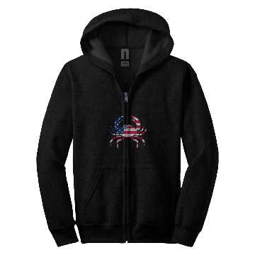 Discover Patriotic Crab vintagess Usa American Flag 4th of July Desing Zip Hoodies