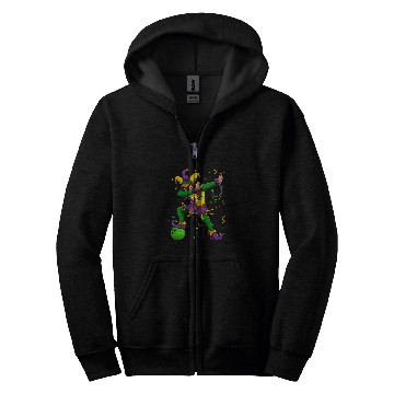 Discover Dabbingss Jester Bowling Ball Mardi Gras Fat Tuesday Parade Zip Hoodies
