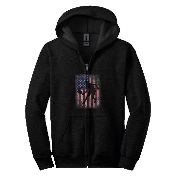 Discover Pickleball American US Flag Pickleball Player Paddleball Zip Hoodies