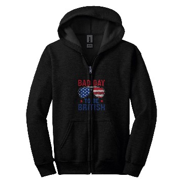 Discover American Flag Sunglasses 4th of July Bad Day To Be British Zip Hoodies