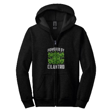 Discover Powered by Cilantro Cilantro Day Cilantro Hater Funny Food Zip Hoodies