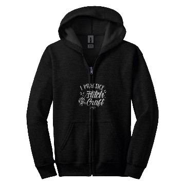 Discover I Practice Stitch Craft Hobby Knitting Yarn Knit Knitter Zip Hoodies