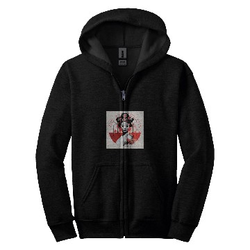 Discover Timeless Fusion Geisha Blossom in Futuristic Light Zip Hoodies