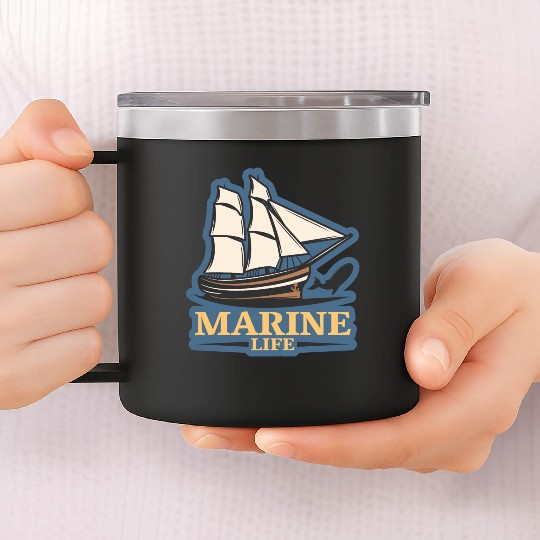 marine life logo 14oz Stainless Steel Tumblers