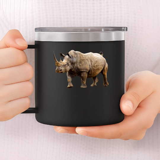 rhinoceros hippo nashorn1 14oz Stainless Steel Tumblers