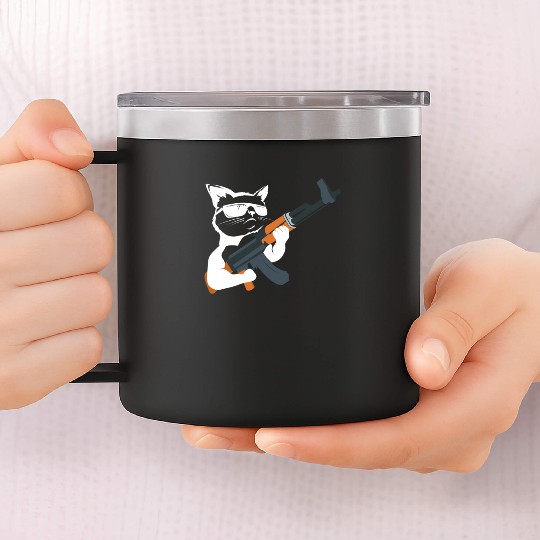 Gunning for Kitties funny Cat Gift 14oz Stainless Steel Tumblers 14oz Stainless Steel Tumblers