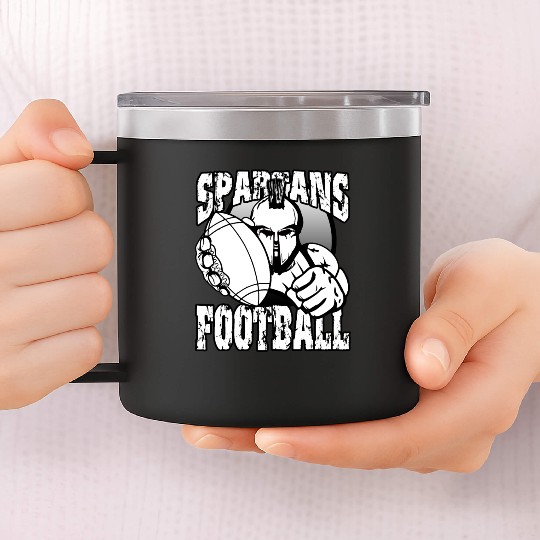 Spartans Football Homecoming Sports School Pride 14oz Stainless Steel Tumblers