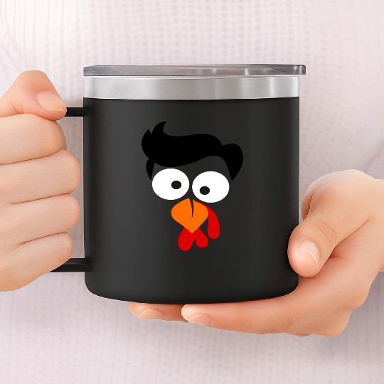 Turkey Face Thanksgiving 14oz Stainless Steel Tumblers