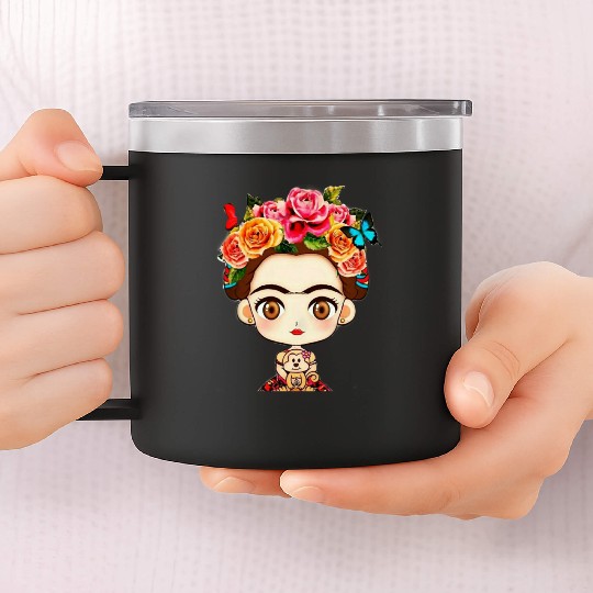 FRIDA KAHLO woman 14oz Stainless Steel Tumblers