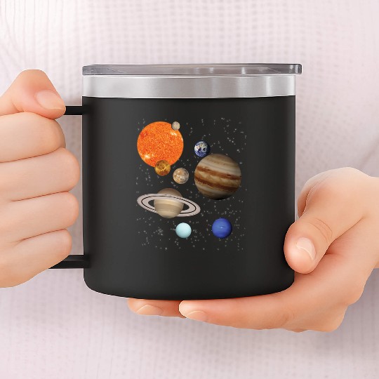 realistic Solar System planet Outer Space Explorer 14oz Stainless Steel Tumblers
