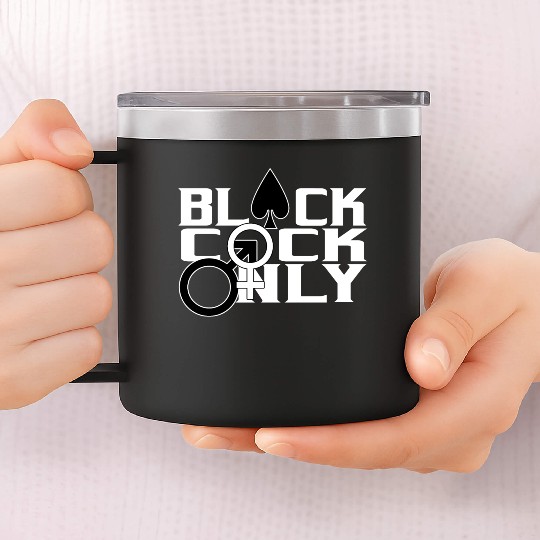 Black Cock Only BBC Cuckold Hotwife Alpha Beta 14oz Stainless Steel Tumblers