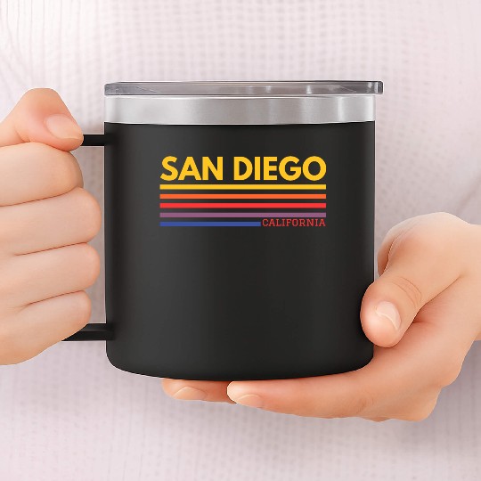 San Diego California 14oz Stainless Steel Tumblers