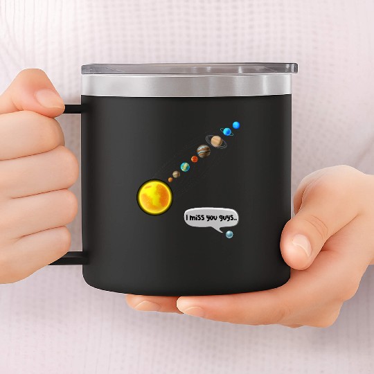 Funny Pluto and Solar System Space Science Gift 14oz Stainless Steel Tumblers