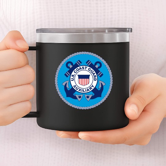 Us Coast Guard Auxiliary Homeland Security Patch 14oz Stainless Steel Tumblers