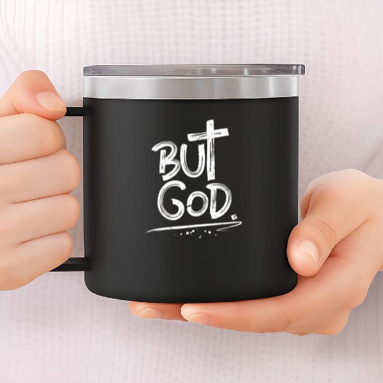 But God Cross Christian 14oz Stainless Steel Tumblers