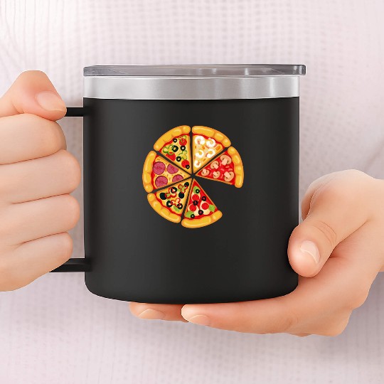 Pizza and Slice Dad and Son Matching 14oz Stainless Steel Tumblers